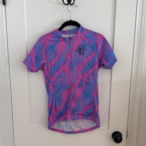 Pearl Izumi Women's Pink and Blue Cycling Jersey Grateful Dead limited edition